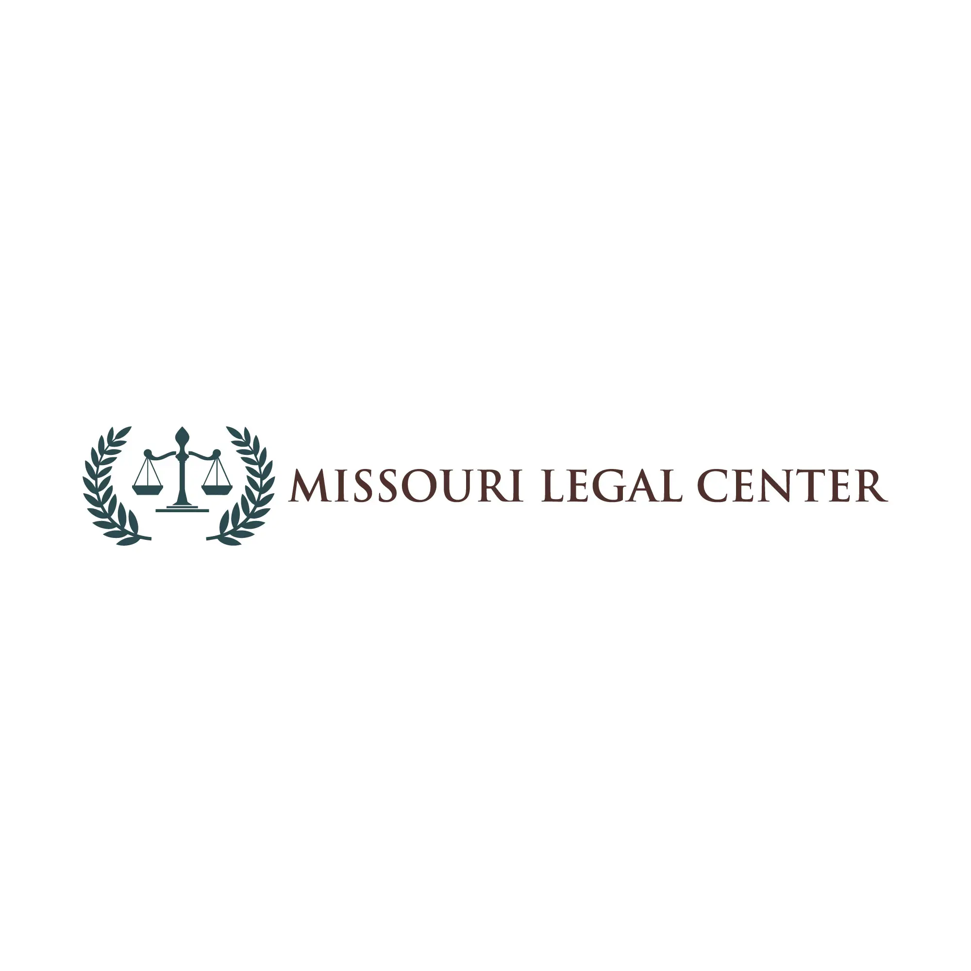 Logo of Missouri Legal Center featuring a balance scale symbol flanked by laurel branches, reflecting its esteemed rank in the legal community. The centers name appears in dark text on a plain background, embodying its commitment to growth and excellence in legal service.